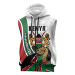 Personalized Kenya Independence Day Sleeveless Zip Hoodie Lion With Coat Of Arms - African Pride