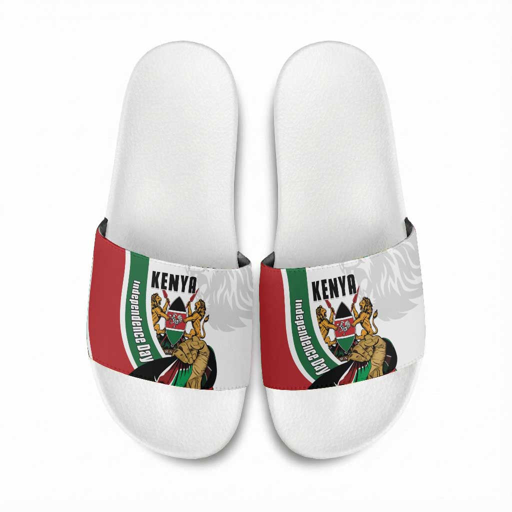 Kenya Jamhuri Day Slide Sandals Lion With Coat Of Arms