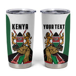 Personalized Kenya Independence Day Tumbler Cup Lion With Coat Of Arms - African Pride