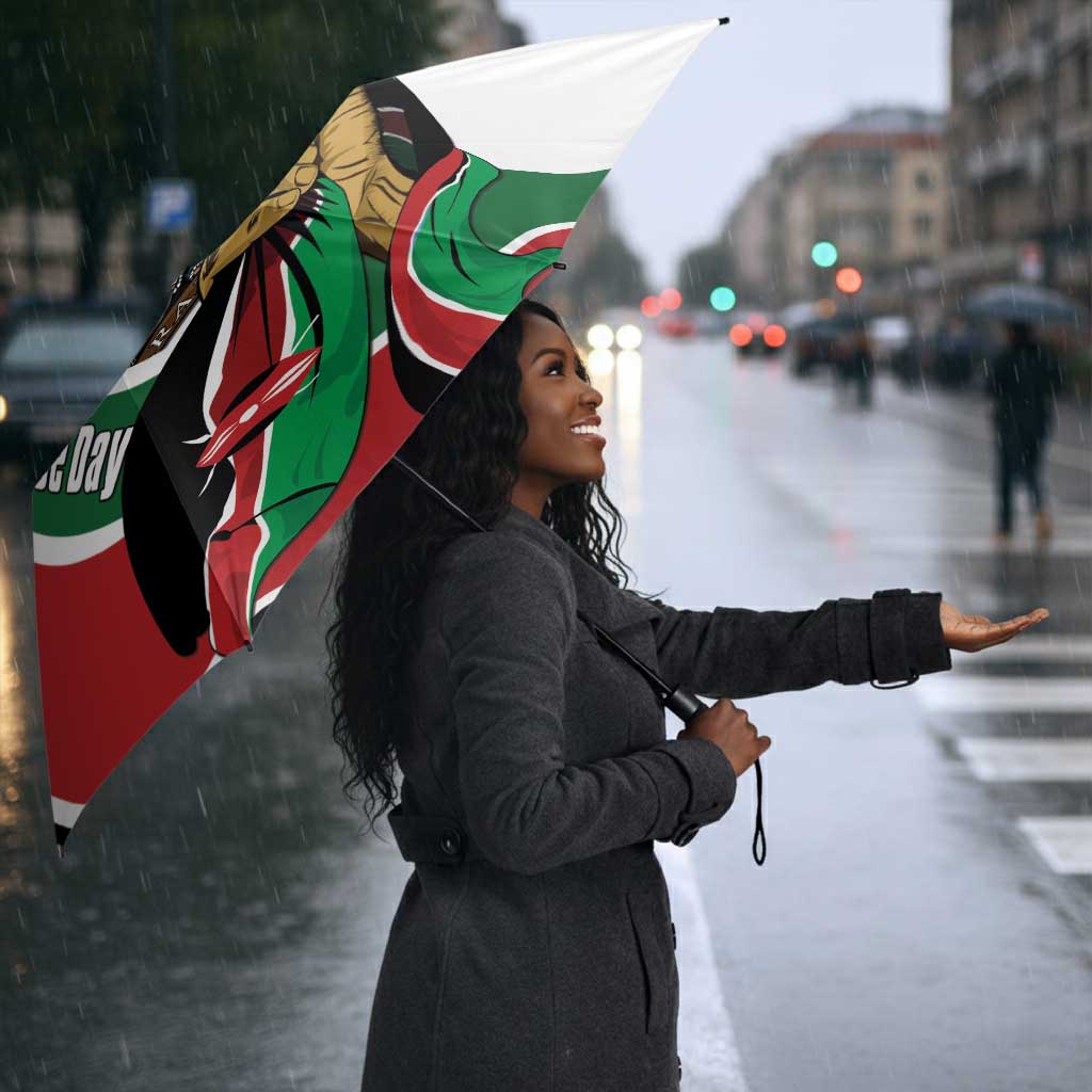Kenya Jamhuri Day Umbrella Lion With Coat Of Arms