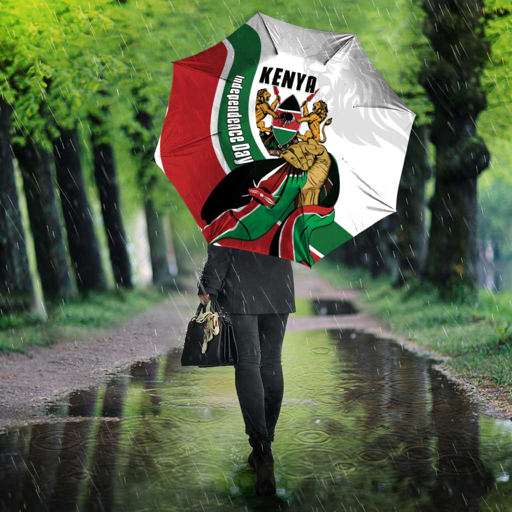 Kenya Jamhuri Day Umbrella Lion With Coat Of Arms