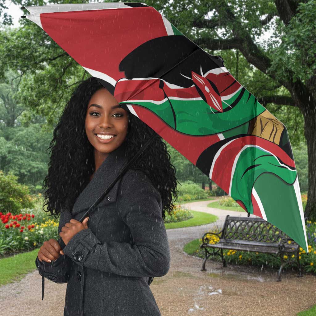 Kenya Jamhuri Day Umbrella Lion With Coat Of Arms