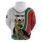 Personalized Kenya Independence Day Zip Hoodie Lion With Coat Of Arms - African Pride