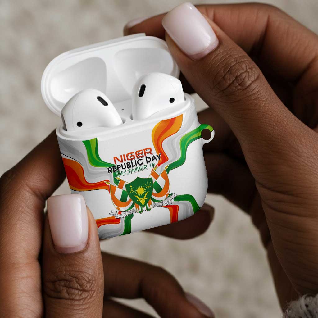 Niger Republic Day AirPods Case Coat Of Arms With Flag