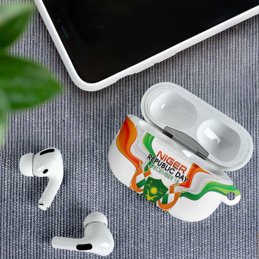 Niger Republic Day AirPods Case Coat Of Arms With Flag