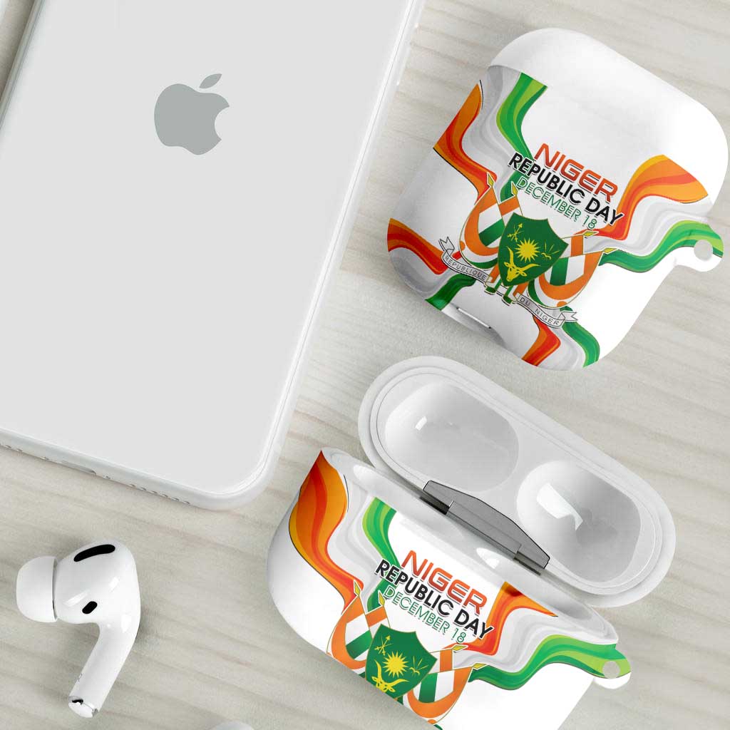 Niger Republic Day AirPods Case Coat Of Arms With Flag