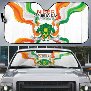 Niger Republic Day Auto Sun Shade Coat Of Arms With Flag