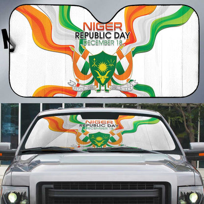 Niger Republic Day Auto Sun Shade Coat Of Arms With Flag