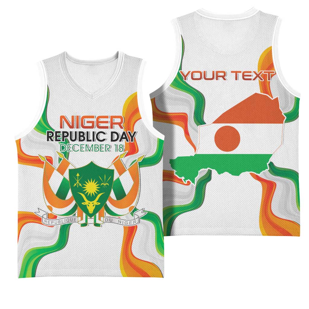 Personalized Jamhuriyar Nijar Republic Day Basketball Jersey Coat Of Arms With Flag LT15