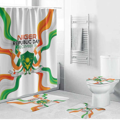 Niger Republic Day Bathroom Set Coat Of Arms With Flag