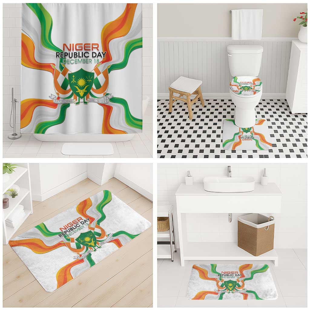 Niger Republic Day Bathroom Set Coat Of Arms With Flag