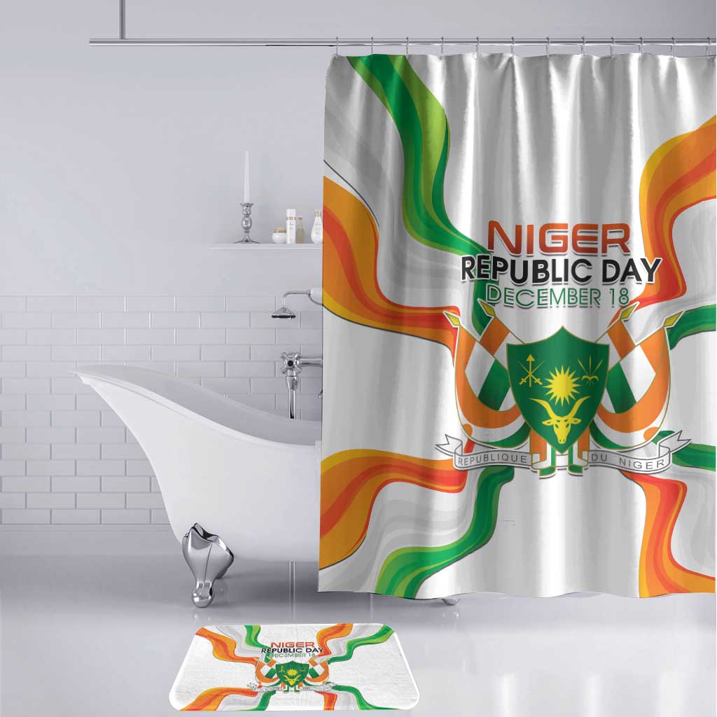 Niger Republic Day Bathroom Set Coat Of Arms With Flag
