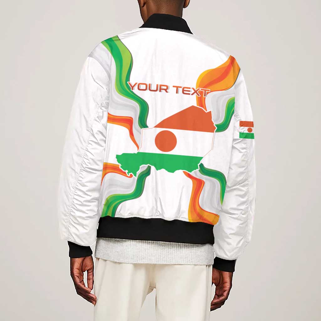 Personalized Jamhuriyar Nijar Republic Day Bomber Jacket Coat Of Arms With Flag - African Pride