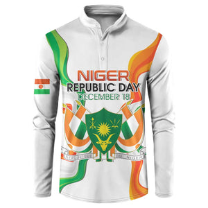 Personalized Niger Republic Day Button Sweatshirt Coat Of Arms With Flag