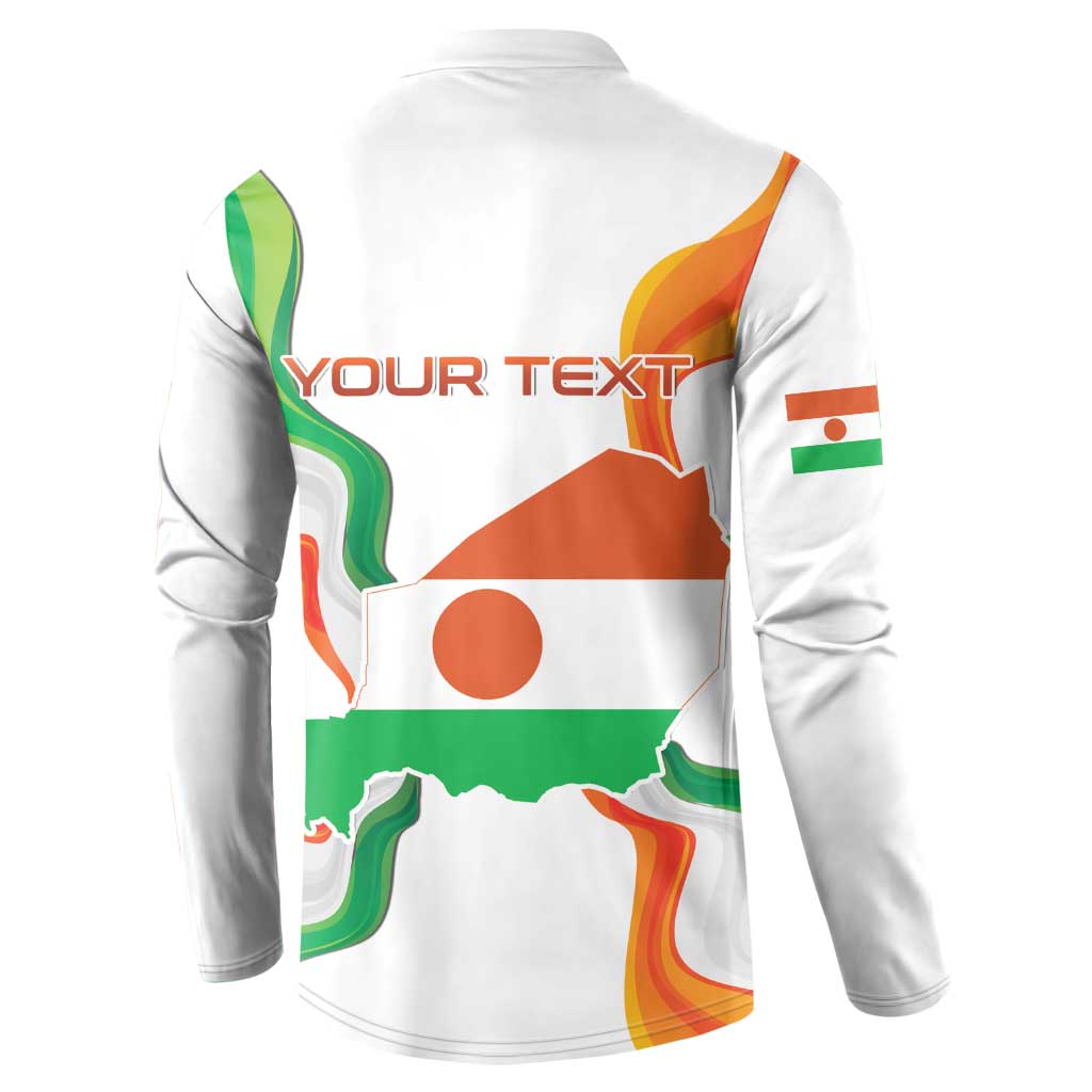 Personalized Niger Republic Day Button Sweatshirt Coat Of Arms With Flag