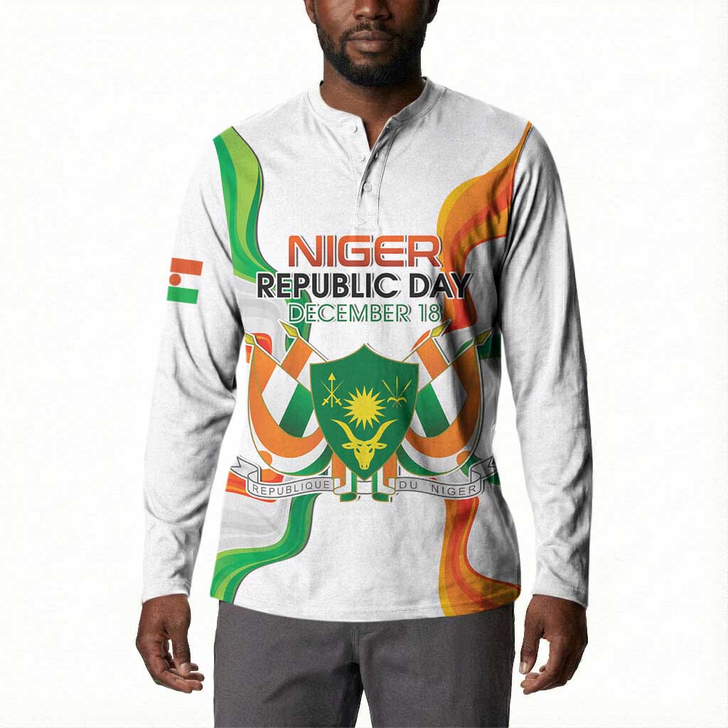 Personalized Niger Republic Day Button Sweatshirt Coat Of Arms With Flag