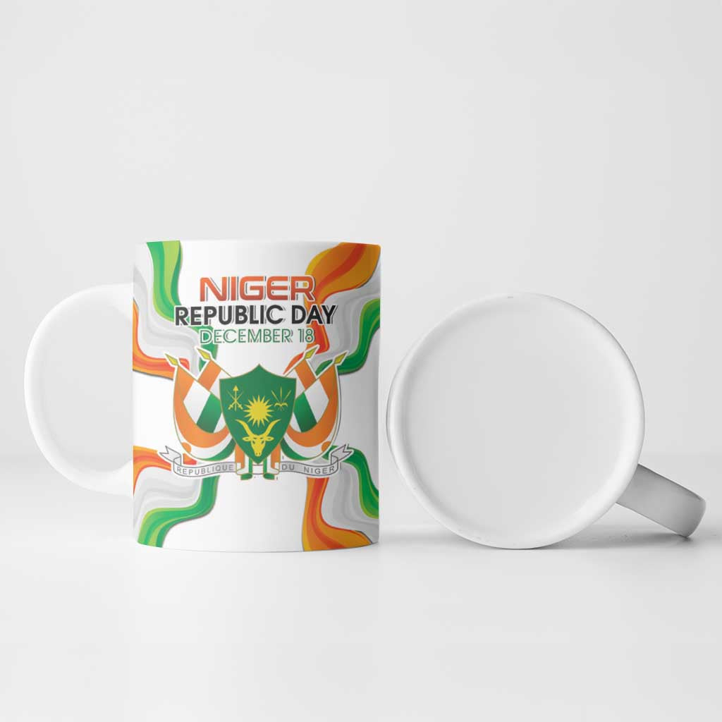 Personalized Niger Republic Day Ceramic Mug Coat Of Arms With Flag