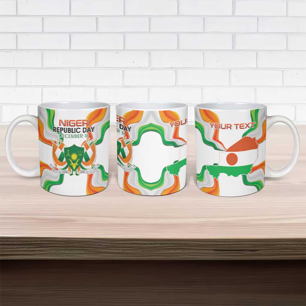 Personalized Niger Republic Day Ceramic Mug Coat Of Arms With Flag
