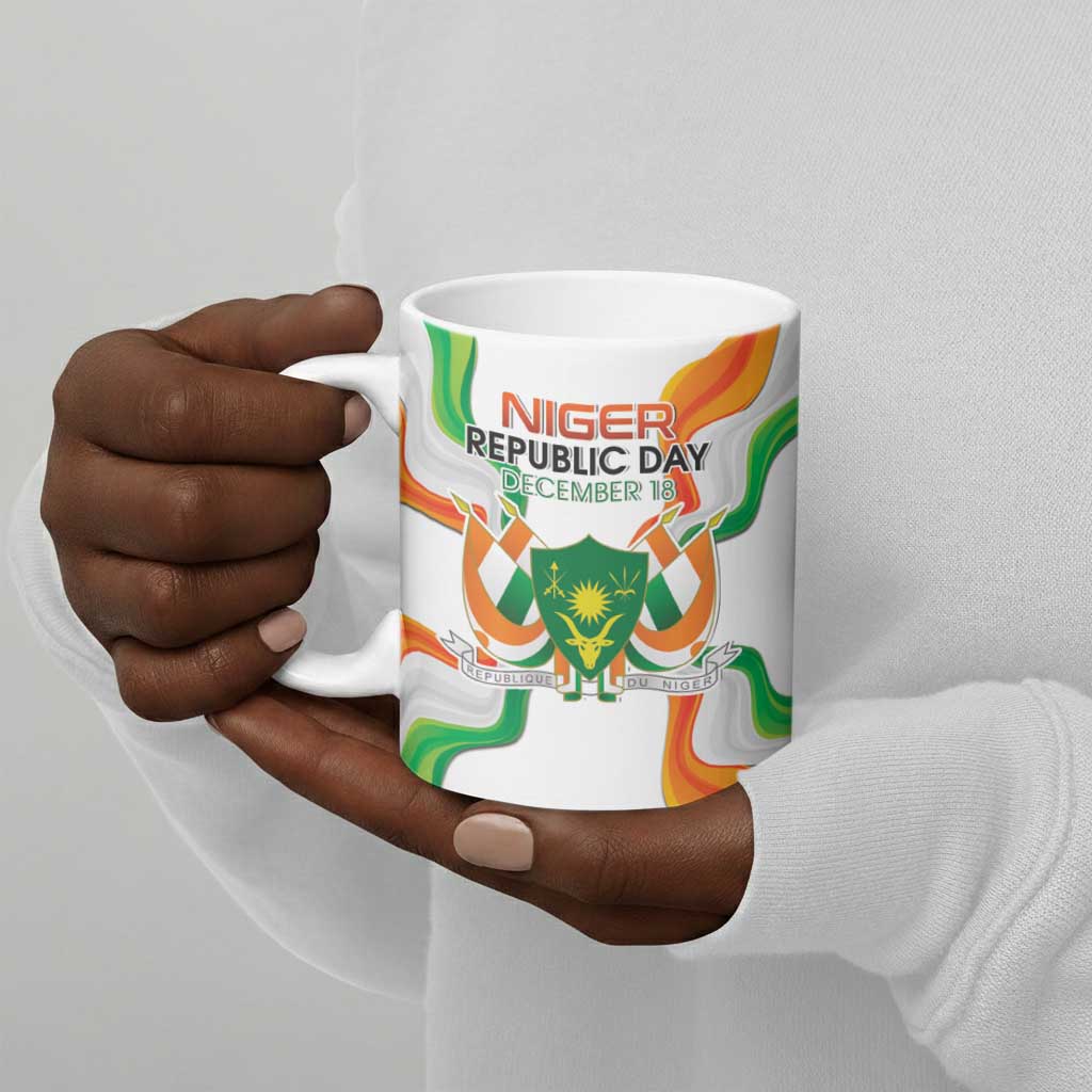Personalized Niger Republic Day Ceramic Mug Coat Of Arms With Flag