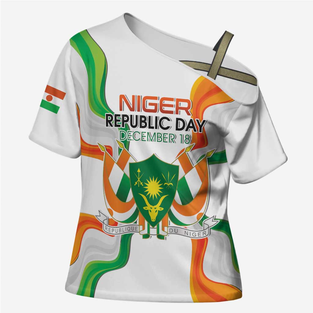 Personalized Niger Republic Day Cross Shoulder Shirt Coat Of Arms With Flag