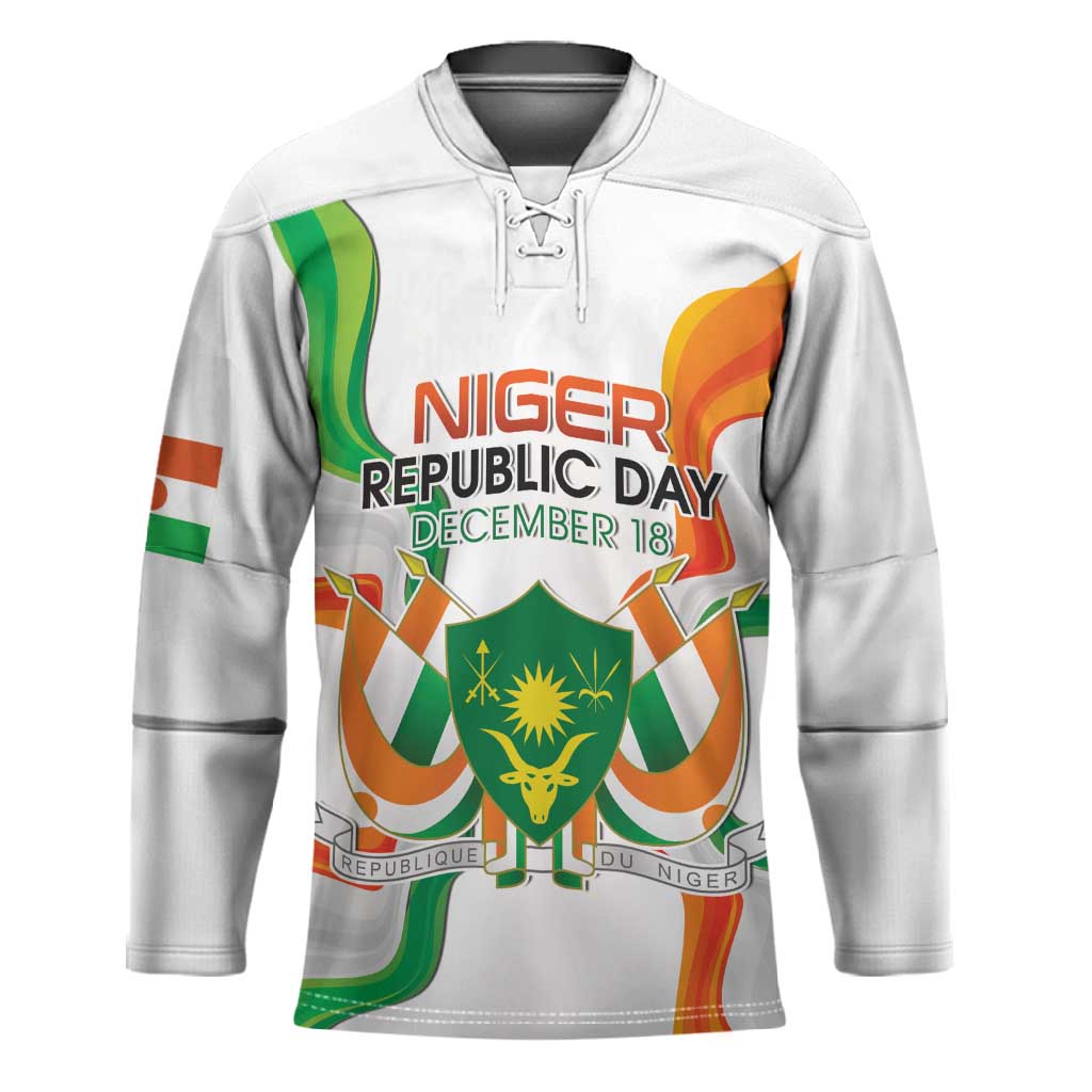 Personalized Niger Republic Day Hockey Jersey Coat Of Arms With Flag