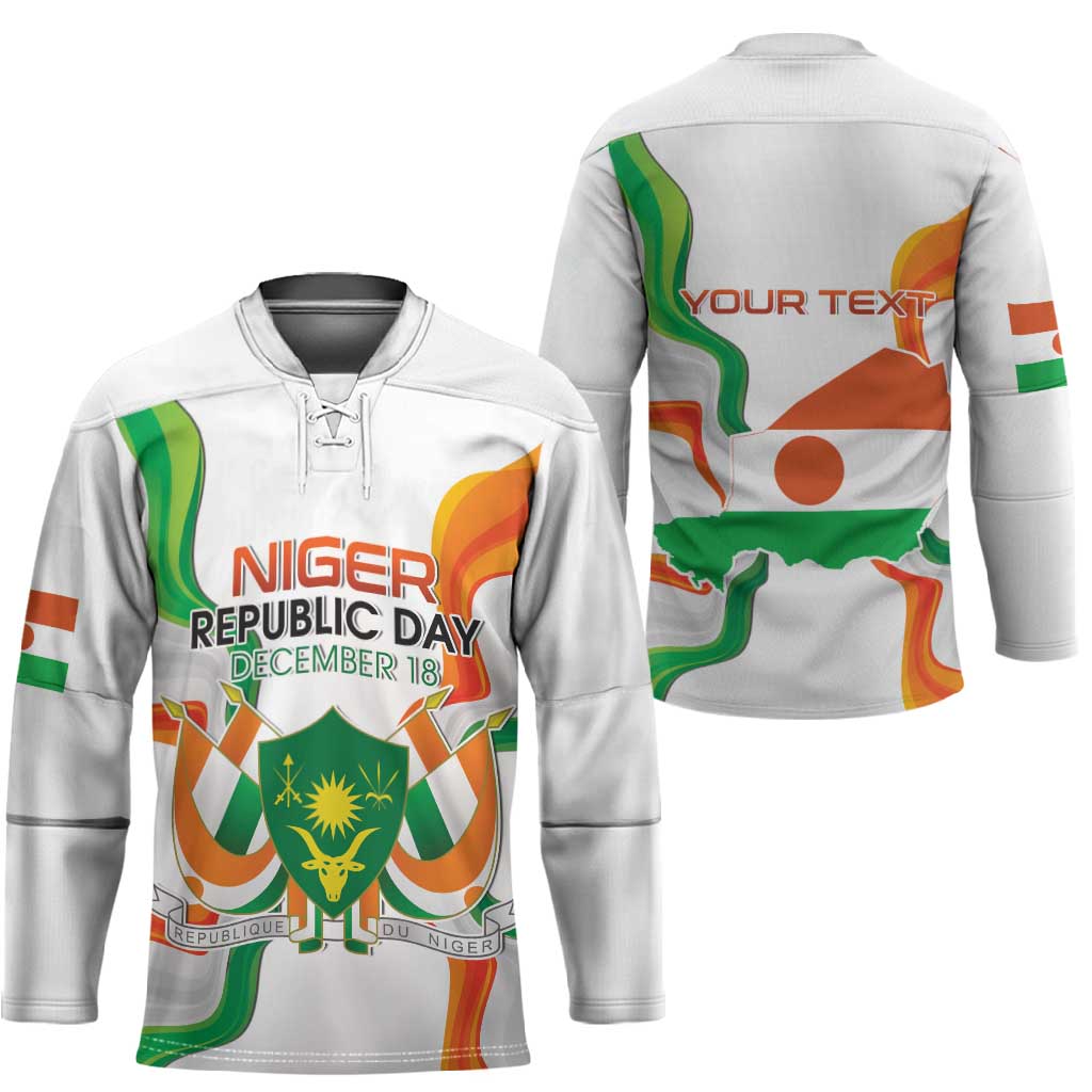 Personalized Niger Republic Day Hockey Jersey Coat Of Arms With Flag