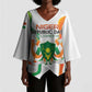Personalized Niger Republic Day Kimono Sleeve Blouse Coat Of Arms With Flag