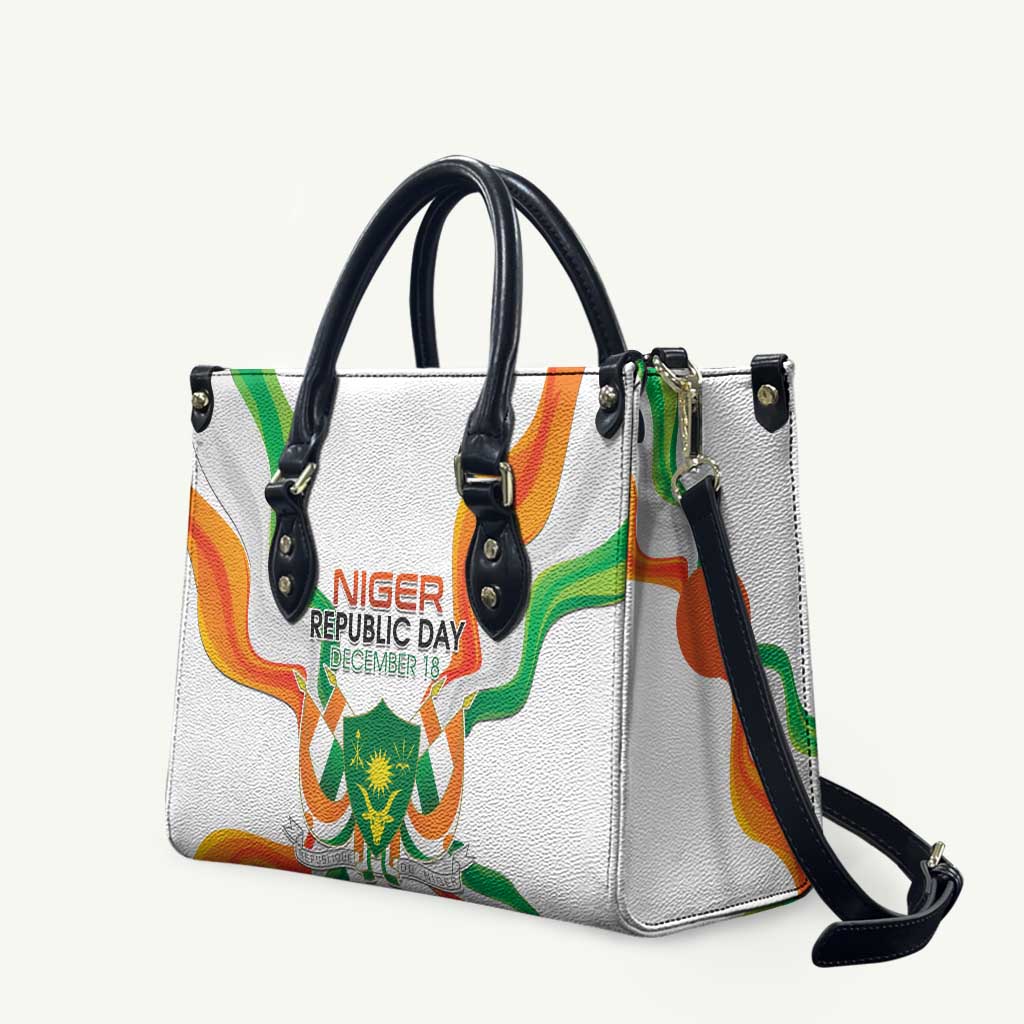 Niger Republic Day Leather Bag Coat Of Arms With Flag