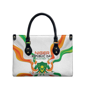 Niger Republic Day Leather Bag Coat Of Arms With Flag