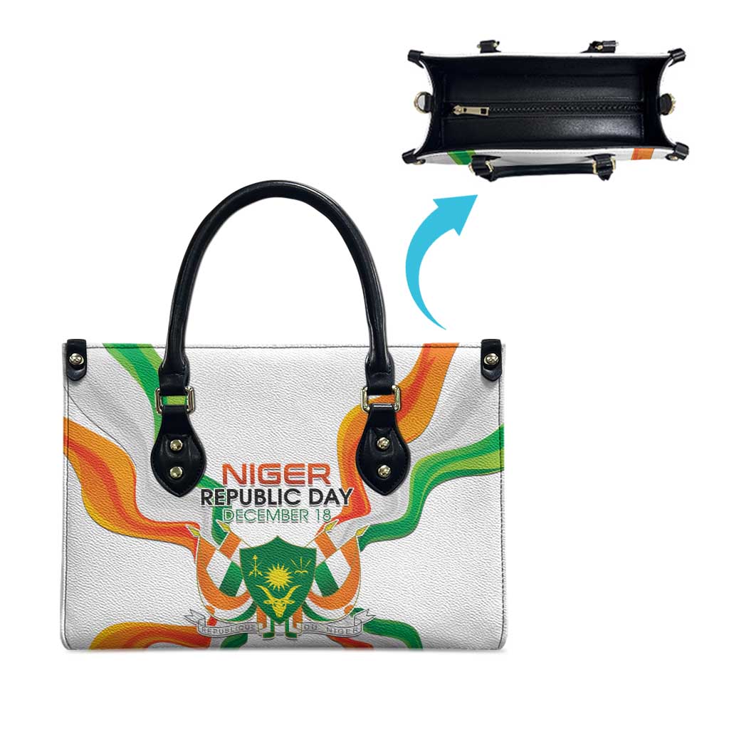Niger Republic Day Leather Bag Coat Of Arms With Flag
