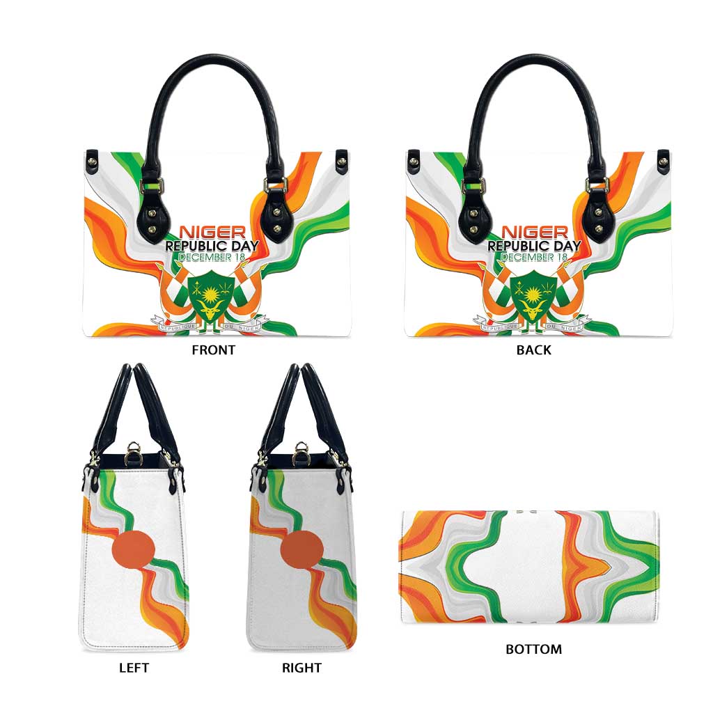 Niger Republic Day Leather Bag Coat Of Arms With Flag