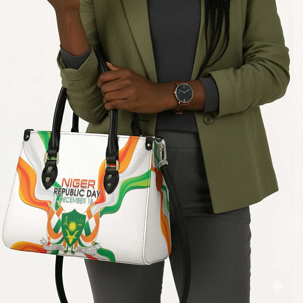 Niger Republic Day Leather Bag Coat Of Arms With Flag