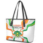 Jamhuriyar Nijar Republic Day Leather Tote Bag Coat Of Arms With Flag - African Pride