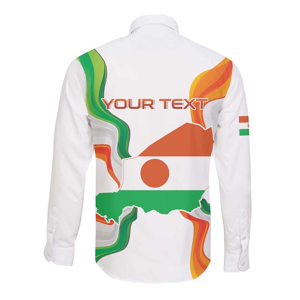 Personalized Jamhuriyar Nijar Republic Day Long Sleeve Button Shirt Coat Of Arms With Flag - African Pride