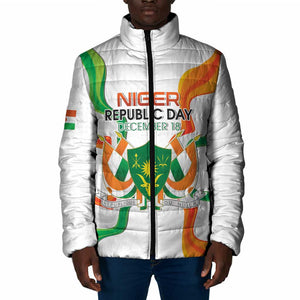 Personalized Niger Republic Day Padded Jacket Coat Of Arms With Flag
