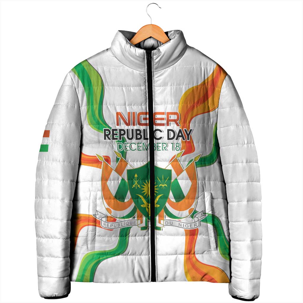 Personalized Niger Republic Day Padded Jacket Coat Of Arms With Flag