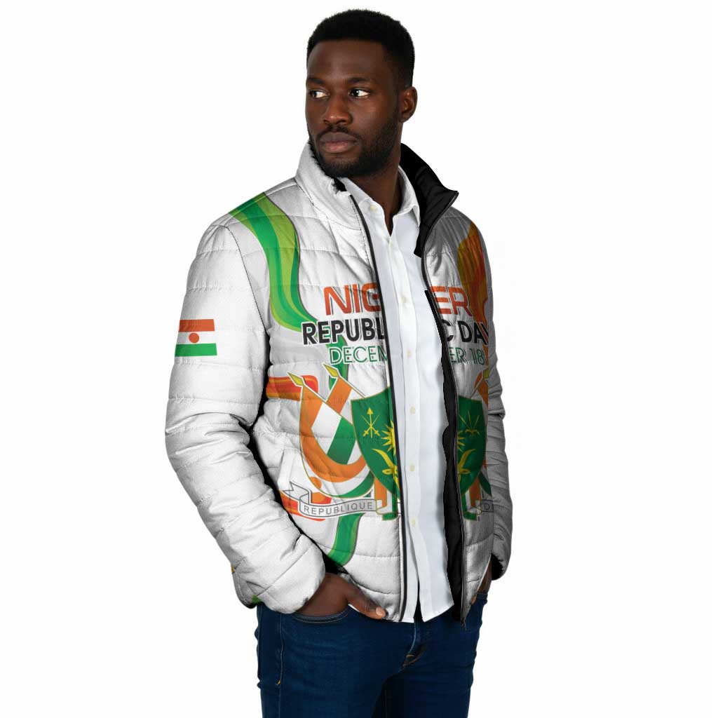 Personalized Niger Republic Day Padded Jacket Coat Of Arms With Flag