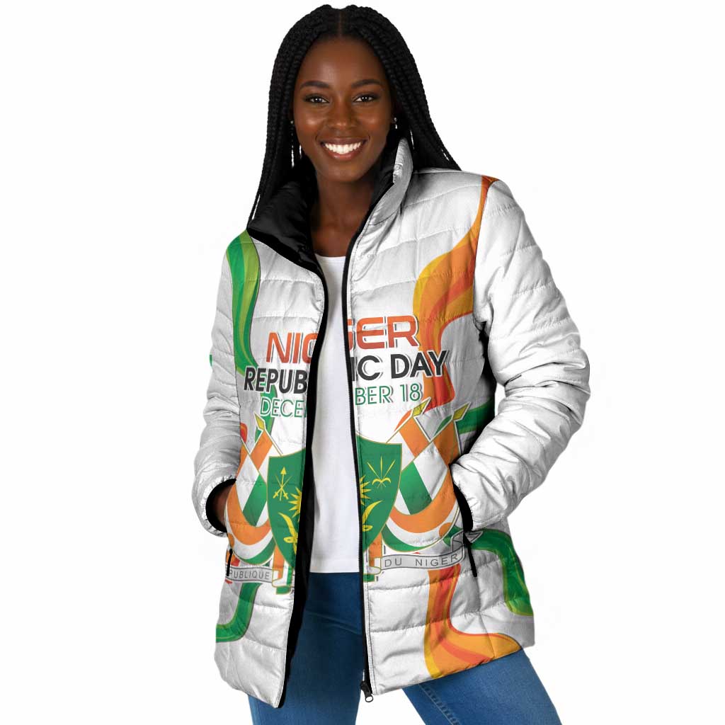 Personalized Niger Republic Day Padded Jacket Coat Of Arms With Flag