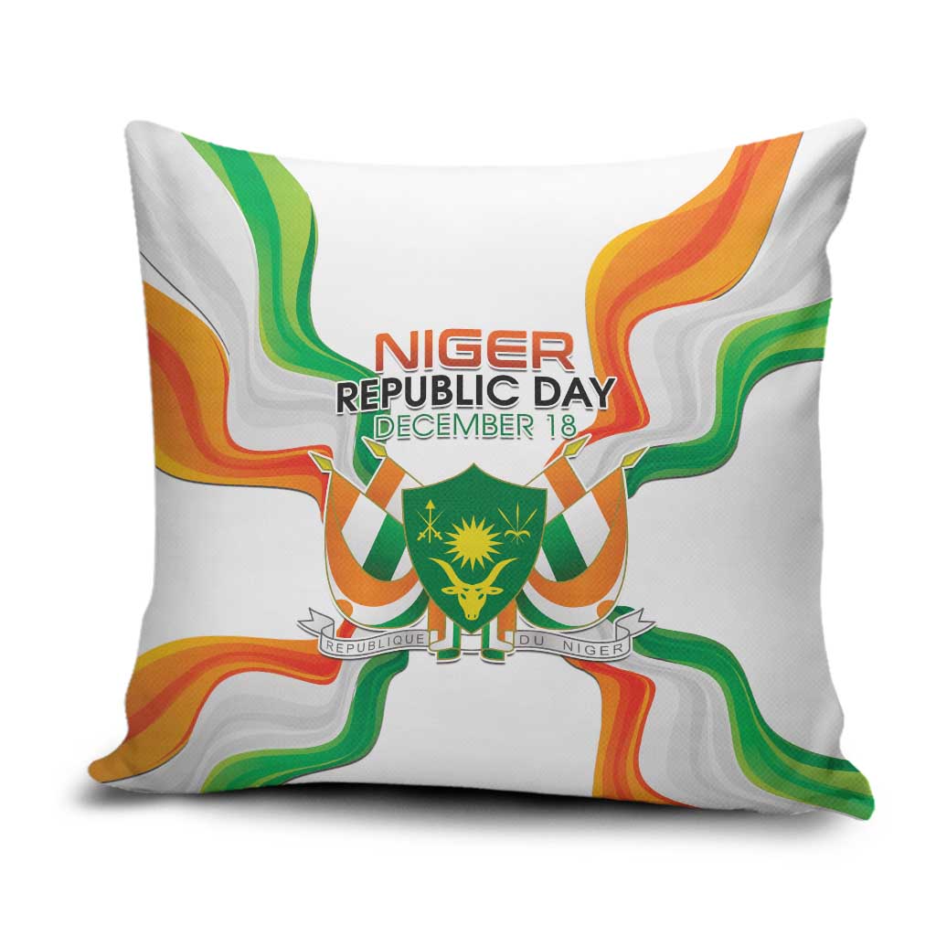 Niger Republic Day Pillow Cover Coat Of Arms With Flag
