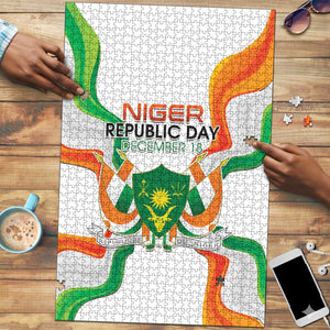 Niger Republic Day Puzzle Coat Of Arms With Flag