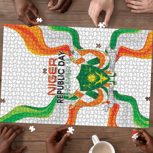 Niger Republic Day Puzzle Coat Of Arms With Flag