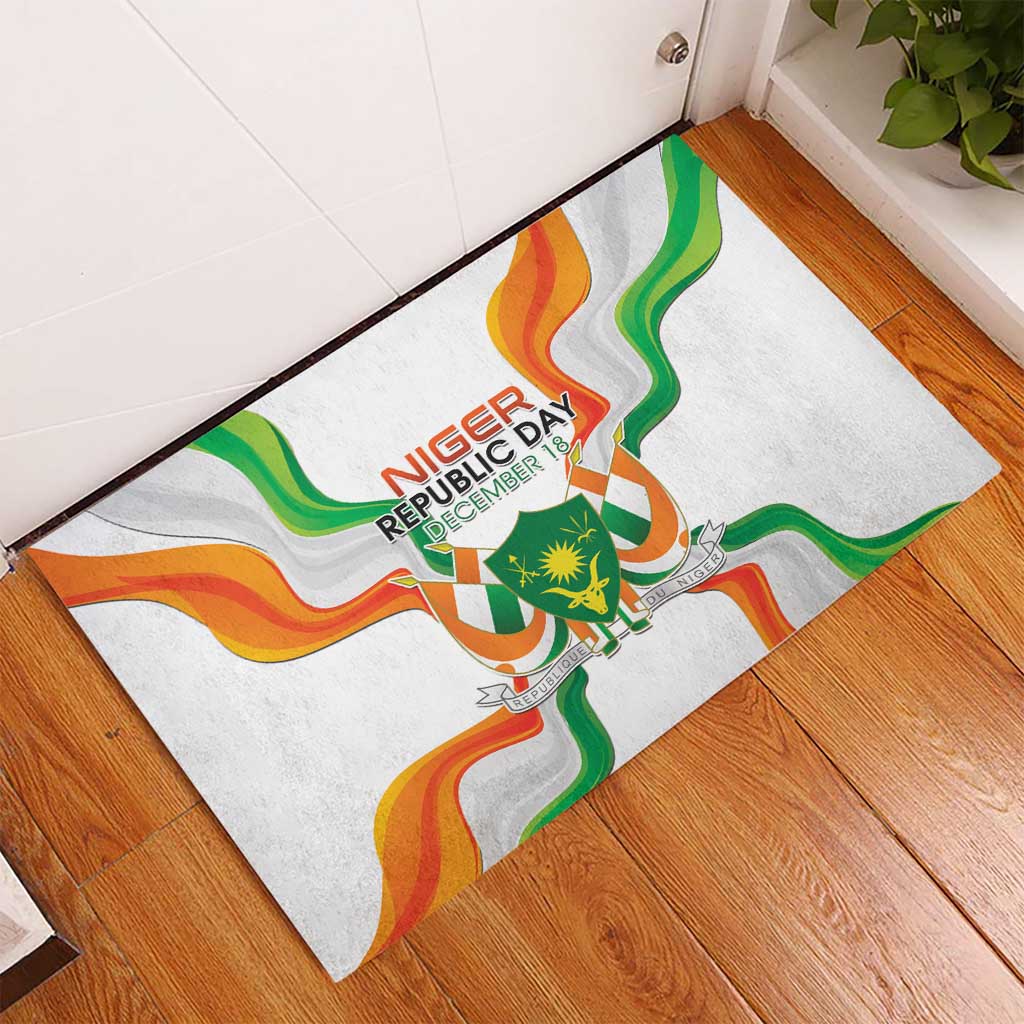 Jamhuriyar Nijar Republic Day Rubber Doormat Coat Of Arms With Flag - African Pride