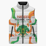Personalized Niger Republic Day Sleeveless Puffer Jacket Coat Of Arms With Flag