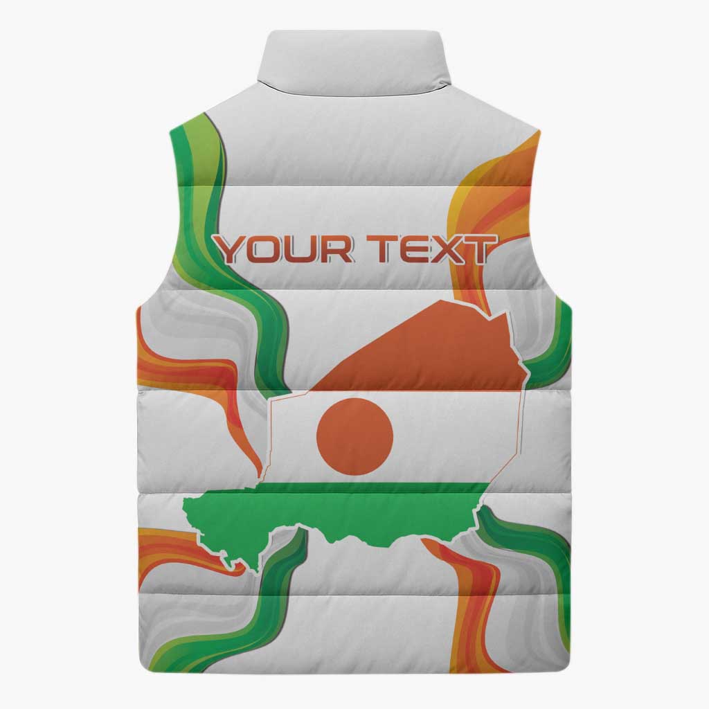 Personalized Niger Republic Day Sleeveless Puffer Jacket Coat Of Arms With Flag