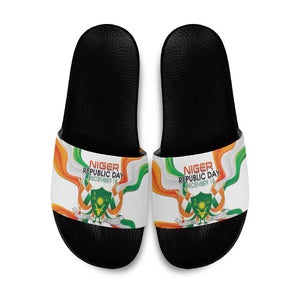 Niger Republic Day Slide Sandals Coat Of Arms With Flag