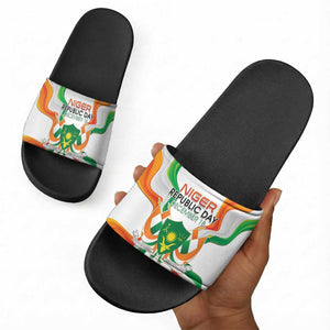 Niger Republic Day Slide Sandals Coat Of Arms With Flag