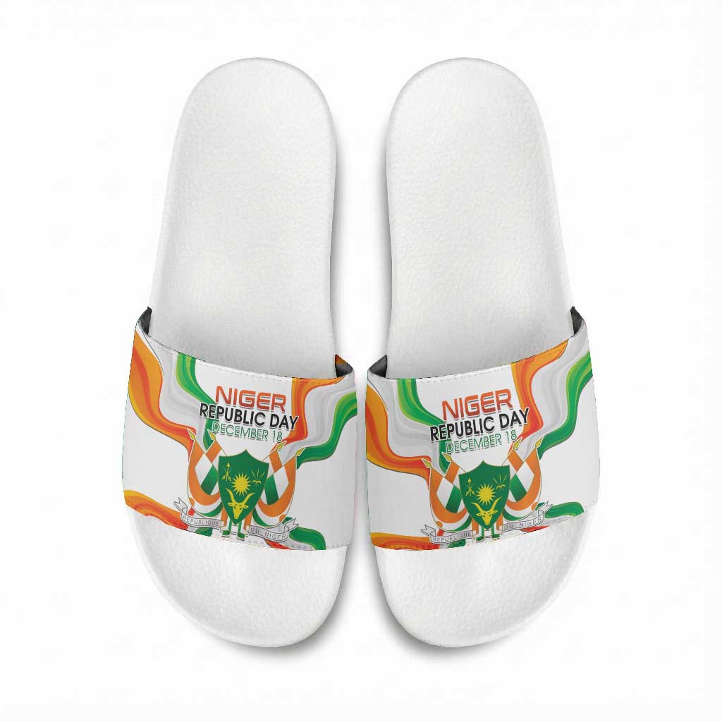 Niger Republic Day Slide Sandals Coat Of Arms With Flag