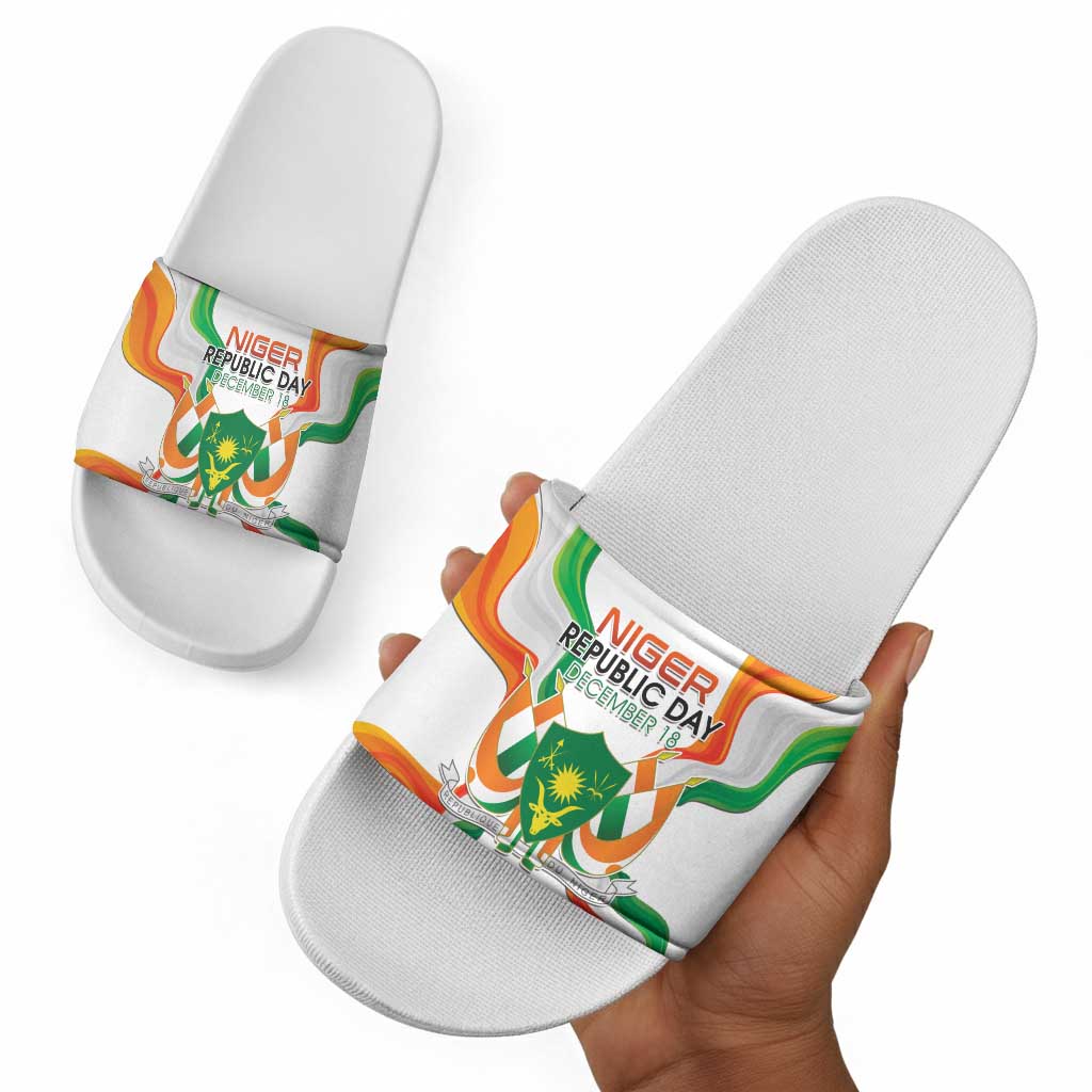 Niger Republic Day Slide Sandals Coat Of Arms With Flag