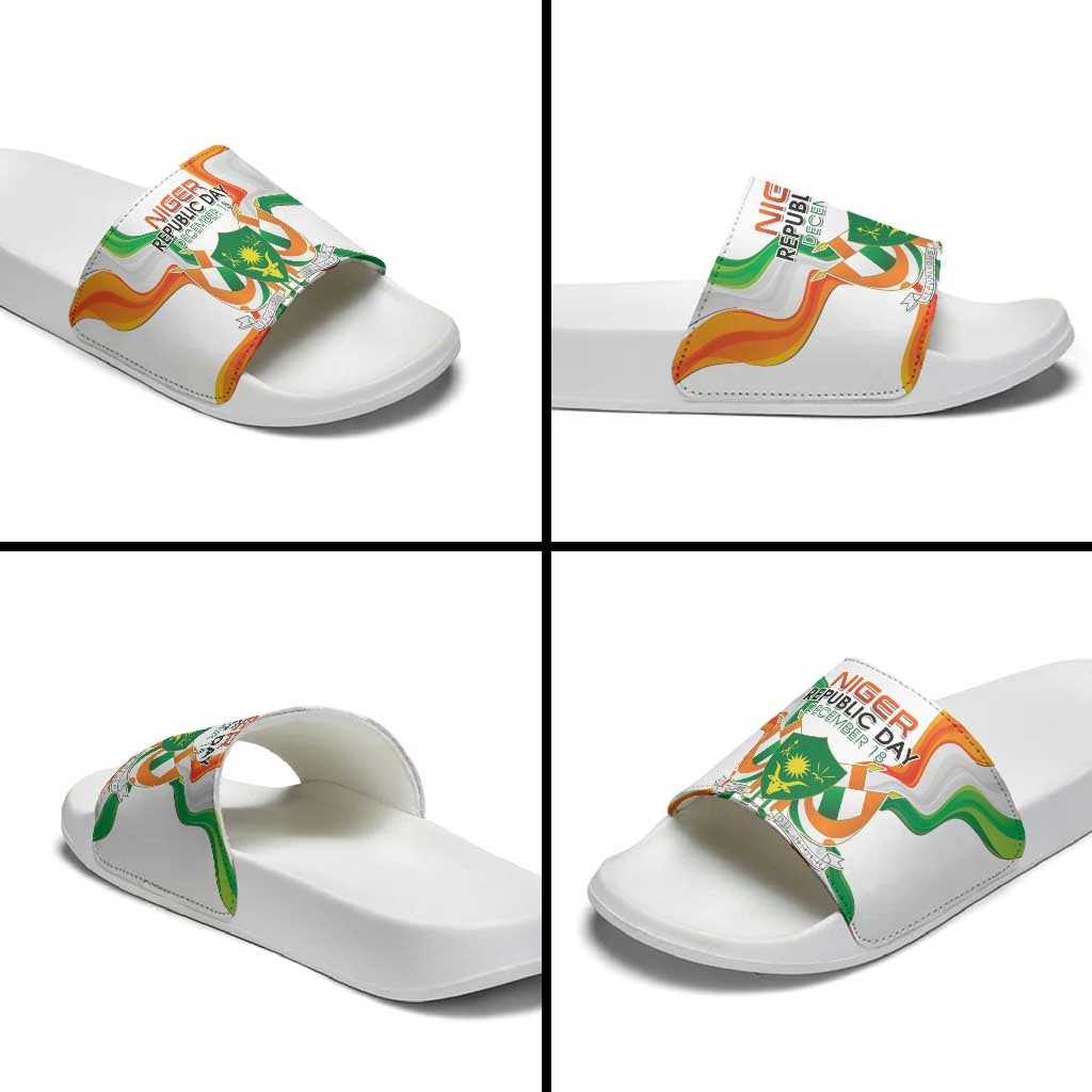 Niger Republic Day Slide Sandals Coat Of Arms With Flag