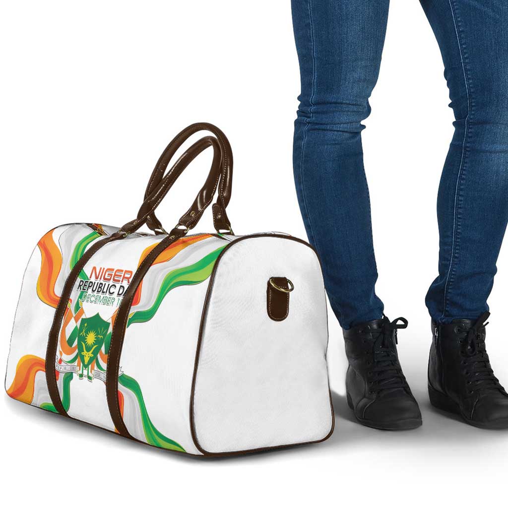 Niger Republic Day Travel Bag Coat Of Arms With Flag